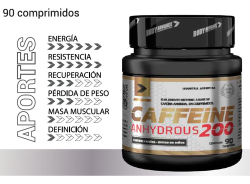 Cafeína Body Advance - Cafeinne Anhidrous - Máxima Energía