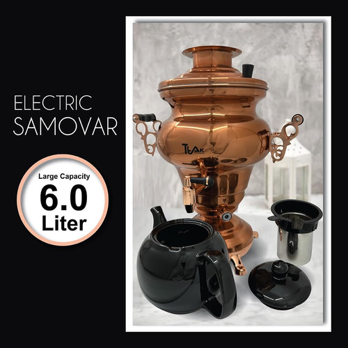 Ttak Houseware Samovar Eléctrico De Acero Inoxidable Con Dis