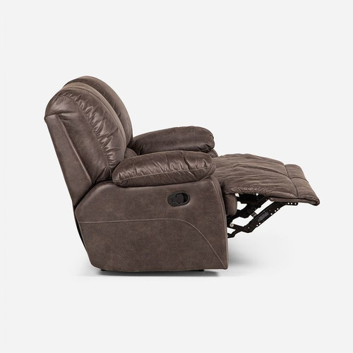 Sofá Reclinable Rosen Bucarest Manual 2 Cuerpos Tela Café