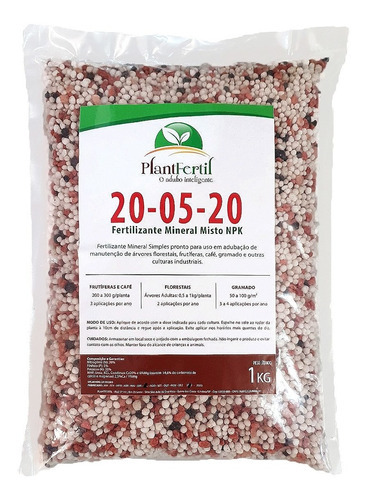 Fertilizante Plantfertil Npk 20-05-20 | 1kg