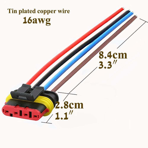 Conector Impermeable 4 Pin 16 Awg Para Camion Barco 5