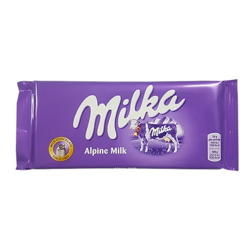 Milka Alpine - Chocolate Ao Leite Tradicional Importado 100g