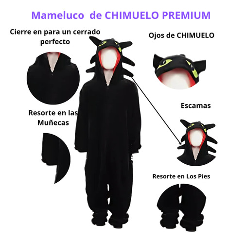 Pijama Mameluco Dinosaurio Chimuelo Cosplay Disfraz Unisex