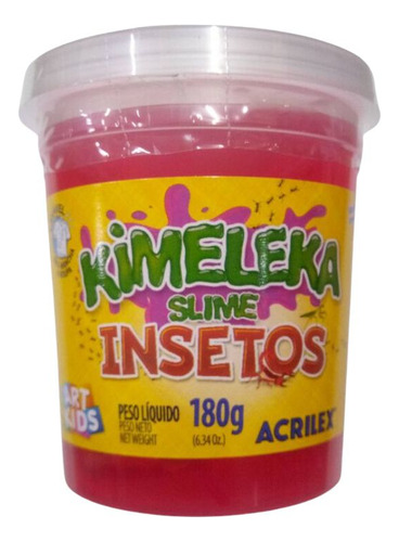 Slime Kimeleka Insetos 180g Vermelho Acrilex