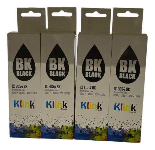 Kit Compatibl544 Color De La Tinta Negro 65ml Kit 4 Unidades Negro