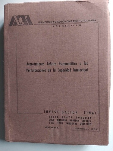 Acercamiento Teórico Psicoanalítico A Las Perturbaciones 