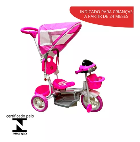 Triciclo infantil com Capota Haste 2 x 1 Importway : :  Brinquedos e Jogos