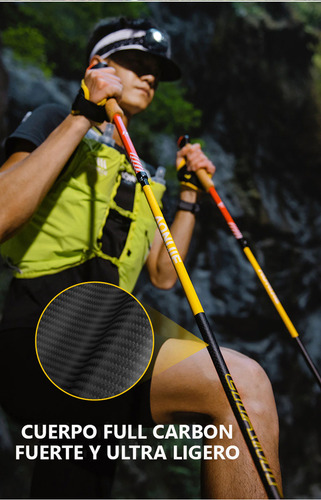 Bastones Fibra De Carbono Trekking Trail Running Plegables 2pcs 110cm