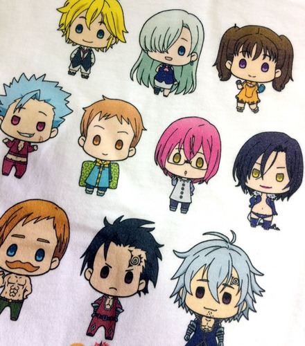 Playera Seven Deadly Sins Chibis Meliodas Y Pecados $240