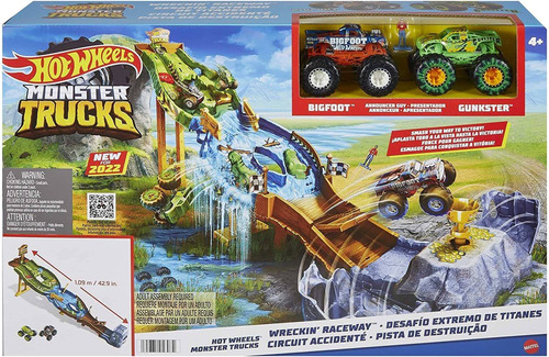 Imagen 1 de 9 de Hot Wheels Monster Trucks Pista Desafio Extremo De Titanes