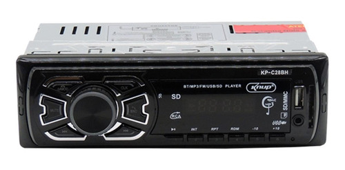 Som automotivo Knup KP-C28BH com USB, bluetooth e leitor de cartão SD