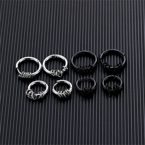 Imagen 2 de 9 de Aros Hombre Aritos Argollas Piercing De Acero Quirúrgico