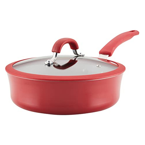 Cook + Create Nonstick Sauté Pan With Lid, 3 Quart, Re...