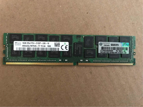 Memoria Hp 16gb Ddr4 Servidor 2rx4 Pc4-2133p-lb0-10 (Usado)