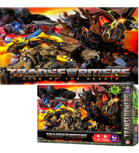 Quebra Cabeça Transformers Despertar Das Feras Batalha 100p
