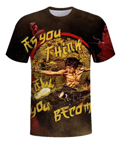 Camiseta For Hombre Y Mujer Con Estampado 3d Bruce Lee Kungf