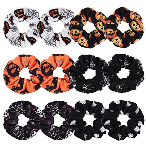 12 Pcs Christmas Hair Scrunchies Snowflake Santa Gkzmk