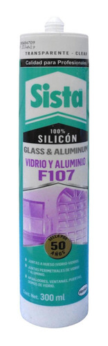 Silicona Sista Vidrios Y Aluminio Transparente 300 Ml