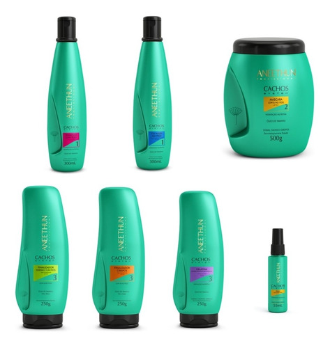 Kit Aneethun Linha Cachos System Low & No Poo - 07 Produtos