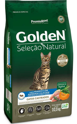 Premier Golden Gatos Castrados Pollo Y Arroz 10,1kg. Np