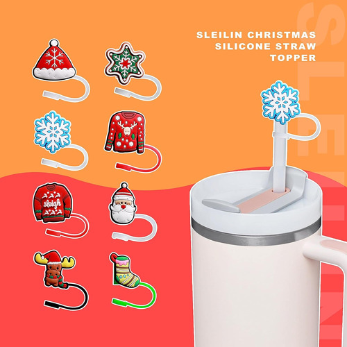4 Fundas De Popote De Navidad, Bonitas Cubiertas De Puntas D