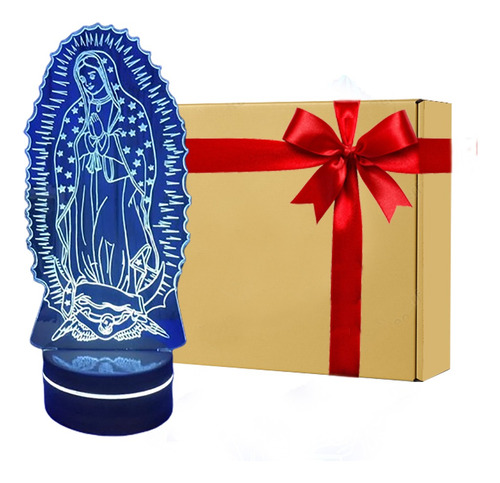 Lámpara Led Acrílico. Virgen De Guadalupe.