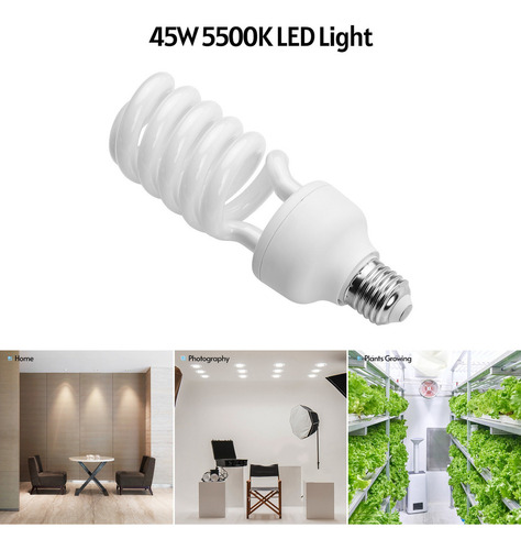 Bombilla Fluorescente 120v 45w 5500k Luz Diurna Casquillo E2