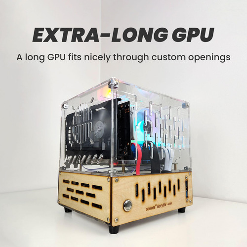 Gran Mini Itx Pc Case - Case Premium De Arcylic Y Wood Pc -
