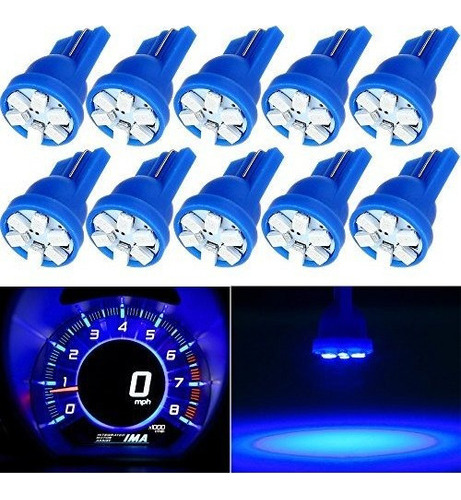 Cciyu Paquete De 10 Super Azul T10 6smd Bombilla De Cuna 19