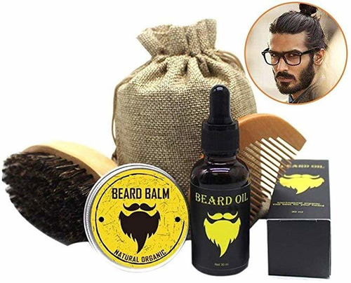 Kit De Cuidado De Barba Para Hombres Con Estuche