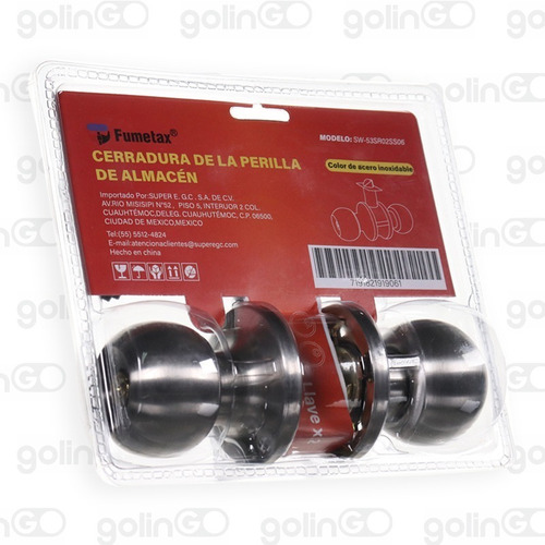Chapa Cerradura Seguridad Puerta Perilla Acero Inoxidable