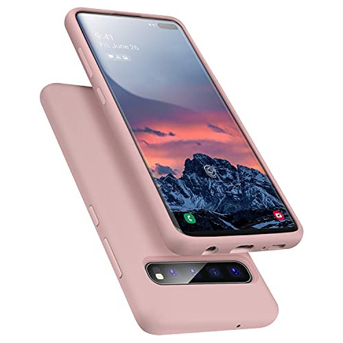 Funda Para Galaxy S10 5g Rosa Sand Silicon Liquido Gel Go-02