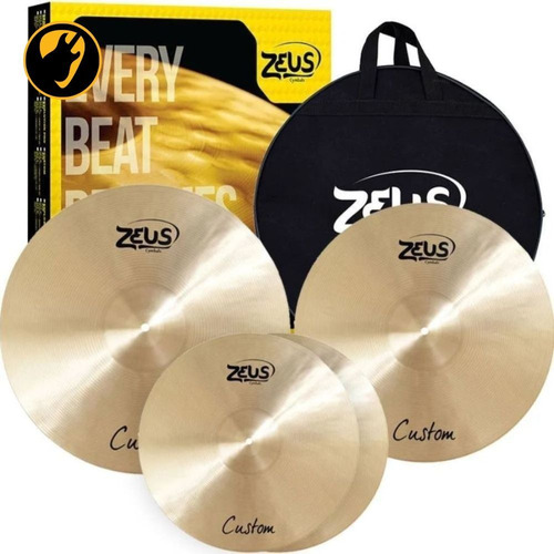 Kit Pratos P/ Bateria Zeus Custom Set C B20 14 16 20 C/ Bag