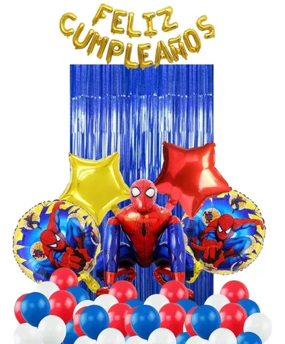 Set Decoración Globos Metálicos Feliz Cumpleaños Spiderman