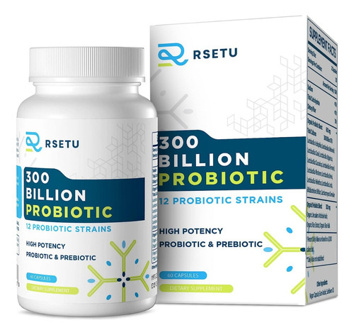 Probióticos Con Prebioticos 300 Billones Cfu 60 Capsulas Usa