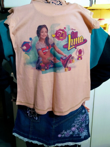 Remera Soy Luna+ Sueter+ Pollera De Jean