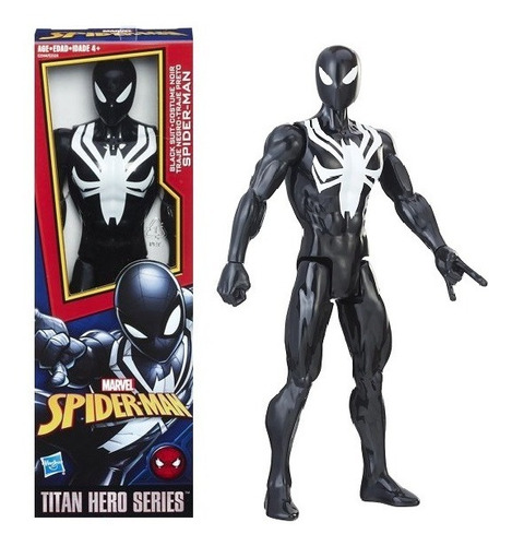 Spider Man Hombre Araña Traje Negro Titan Hero Hasbro