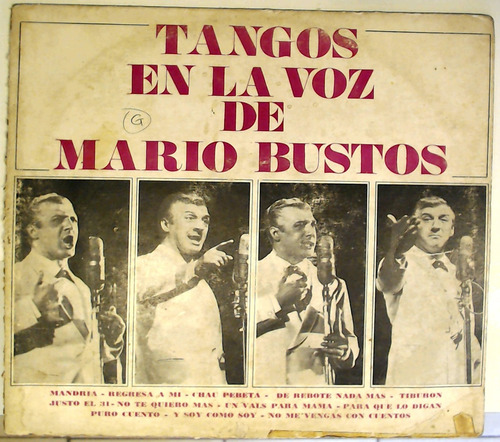 Tangos En La Voz De Mario Bustos Vinilo