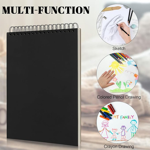 Set De 2pcs Cuaderno Dibujo O Papel Para Acuarelacon Lápiz Color Negro