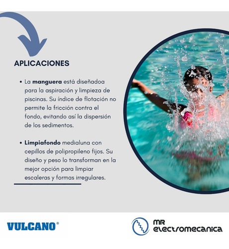 Imagen 3 de 10 de Kit Limpieza Vulcano: Barrefondo + Manguera 10 Mt. + Acople