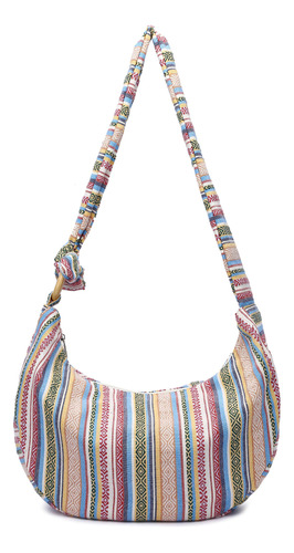 Bolso Bandolera Hippie De Tela Boho Para Mujer, Bolso De Man