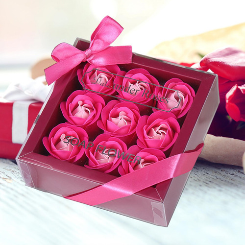 3 X 2 Rosas De Jabón Perfumadas Con Caja De Regalo 3 Piezas