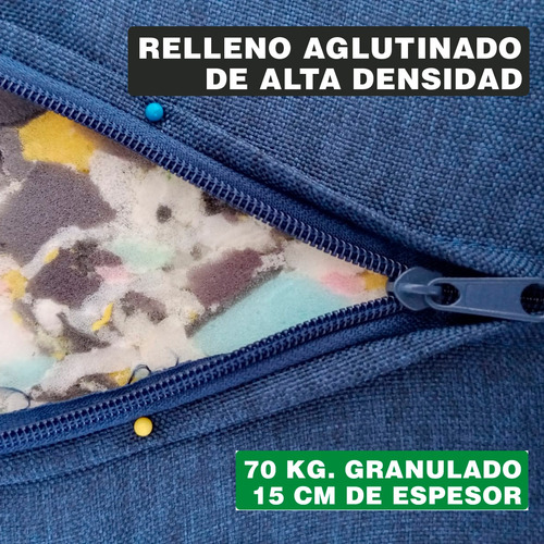 Imagen 8 de 10 de Sofá Cama Individual Plegable, Colchoneta Con Soporte Firmé Color Azul marino