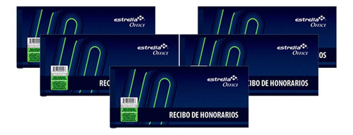 Cuaderno Estrella RECIBO DE HONORARIOS 0020 50 hojas  birayado 1 materias pack x 5 10cm x 23cm estrella office color azul