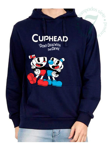 Poleron Canguro Hombre Mujer Y Niño Hermanos Cuphead Tazas 