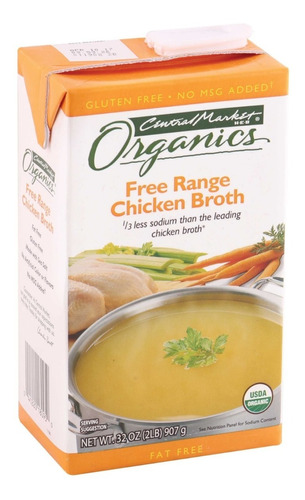 Caldo De Pollo Orgánico Libre Grasa Gluten Importado 2pz