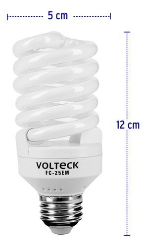 Lámpara 25 W Espiral Mini Luz Cálida T2 B. 48507