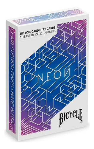 Cartas de baraja para bicicleta, neón y aurora, Cardistry Art, azul y acero, con reverso en inglés