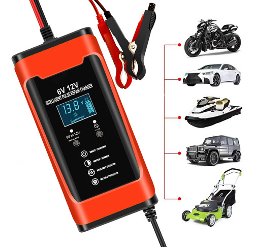 Batería De Impulsos De Carga Para Motocicletas, Lcd, 6 V, Ca