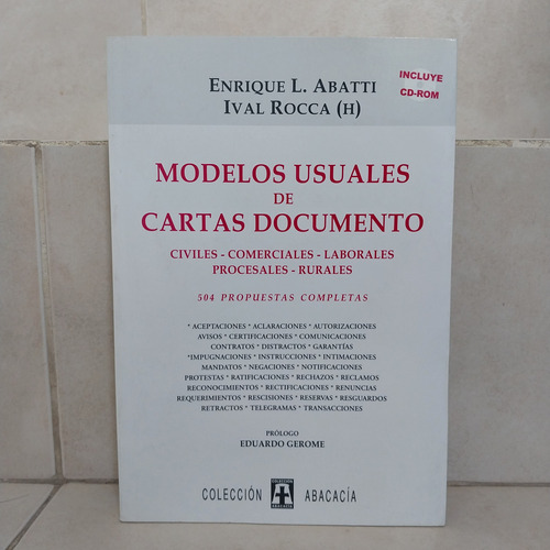 Derecho Modelos Usuales Cartas Documento. Abatti - Rocca (h)